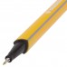 Ручка капиллярная (линер) BRAUBERG "Aero", ЖЕЛТАЯ, трехгранная, металлический наконечник, линия письма 0,4 мм