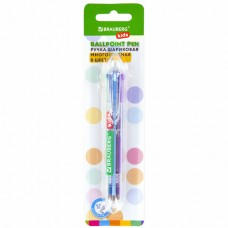 Ручка многоцветная шариковая автоматическая 8 ЦВЕТОВ, узел 0,7 мм, на блистере, BRAUBERG KIDS