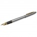 Ручка подарочная перьевая BRAUBERG "Brioso", СИНЯЯ, корпус серебристый с золотистыми деталями