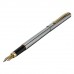 Ручка подарочная перьевая BRAUBERG "Maestro", СИНЯЯ, корпус серебристый с золотистыми деталями