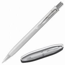 Ручка подарочная шариковая BRAUBERG "Vocale", СИНЯЯ, корпус серебристый с хромированными деталями, линия письма 0,5 мм