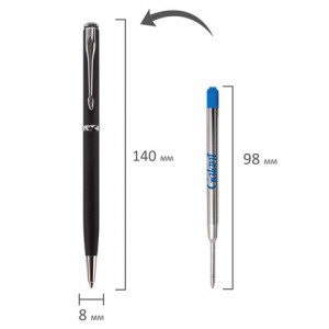 Ручка подарочная шариковая GALANT "Arrow Chrome Grey", корпус серый, хромированные детали, пишущий узел 0,7 мм, синяя