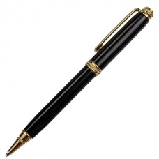 Ручка подарочная шариковая GALANT "Black", корпус черный, золотистые детали, пишущий узел 0,7 мм, синяя