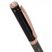 Ручка подарочная шариковая GALANT "FACTURA", корпус черный/оружейный металл, детали розовое золото, узел 0,7 мм, синяя