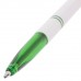 Ручка шариковая BRAUBERG "Офисная", ЗЕЛЕНАЯ, корпус белый, узел 1 мм, линия письма 0,5 мм