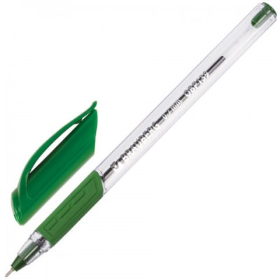 Ручка шариковая масляная BRAUBERG "Extra Glide GT", ЗЕЛЕНАЯ, трехгранная, узел 0,7 мм, линия письма 