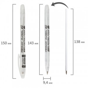 Ручка шариковая масляная PENSAN "Global-21", ЧЕРНАЯ, корпус прозрачный, узел 0,5 мм, линия письма 0,
