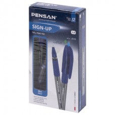 Ручка шариковая масляная с грипом PENSAN "Sign-Up", СИНЯЯ, 1 мм, линия письма 0,8 мм