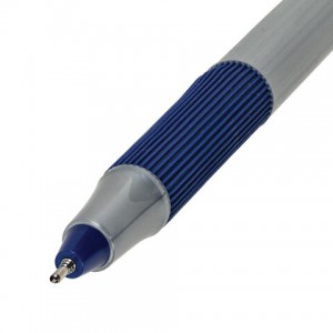 Ручка шариковая с грипом BRAUBERG "i-STICK POINT", СИНЯЯ, корпус серый, игольчатый узел 0,7 мм, лини