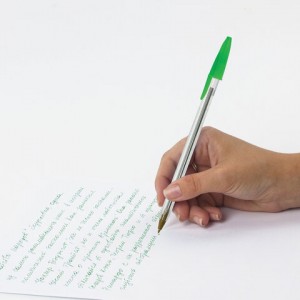 Ручка шариковая STAFF "Basic Budget BP-04", ЗЕЛЕНАЯ, линия письма 0,5 мм, с штрихкодом
