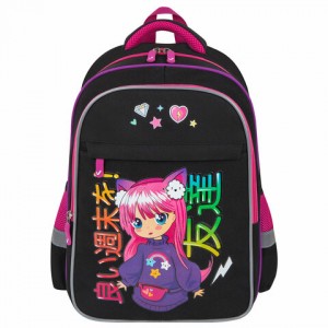 Рюкзак BRAUBERG FAVOUR, 2 отделения, 3 кармана, "Anime girl", 40х29х15 см