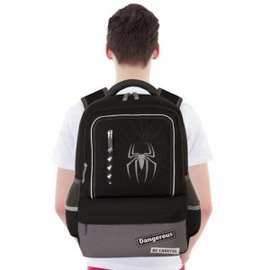 Рюкзак BRAUBERG STAR, "Spider", черный, 40х29х13 см