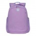 Рюкзак GRIZZLY школьный, анатомическая спинка, 2 отделения, с вышивкой, для девочек, "PINK", 39х30х2