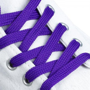 Шнурки для обуви, пара, плоские, 7 мм, 120 см, цвет фиолетовый