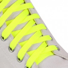 Шнурки для обуви, плоские, 12 мм, 110 см, цвет неон жёлтый