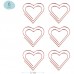 Скрепки фигурные 27мм, Meshu "Hearts", 6шт., пакет с европодвесом