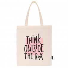 Сумка-шоппер BRAUBERG, канвас, 40х35 см, бежевый, "Think outside the box"