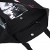 Сумка-шоппер BRAUBERG PREMIUM, канвас, 40х35 см, на кнопке, карман, черный, "Anime face"