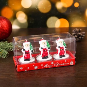 Свеча новогодняя "Дед мороз с ёлкой", 4×6 см, цена за 1 штуку