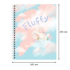 Тетрадь 80л., А5, клетка на гребне BG "Fluffy", матовая ламинация Тетрадь 80л., А5, клетка на гребне BG "Fluffy", матовая ламинация