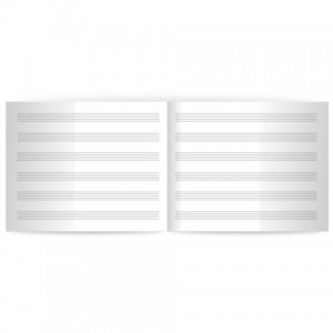 Тетрадь для нот А5, 24 л., обложка мелованный картон, горизонтальная, на скобе, BRAUBERG, "Музыка"