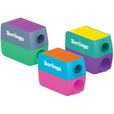 Точилка пластиковая Berlingo "ColorShift", 2 отверстия, контейнер, ассорти