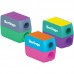 Точилка пластиковая Berlingo "ColorShift", 2 отверстия, контейнер, ассорти