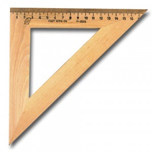 Треугольник деревянный, угол 45, 18 см, МОЖГА