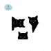Закладки магнитные для книг, 3шт., MESHU "Black cat"